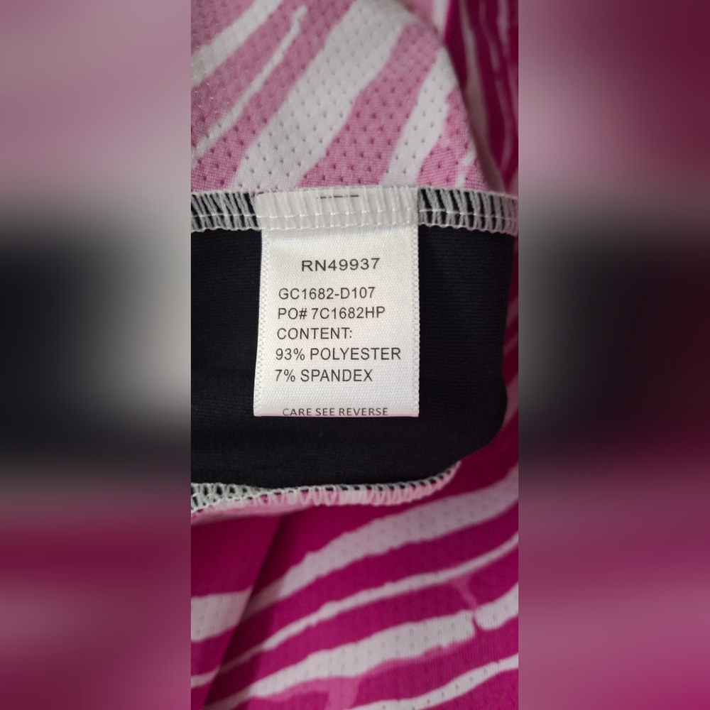 Tail Activewear Magenta & White Zebra Striped Sleeveless Golf Top Siize L Golf - Picture 8 of 10